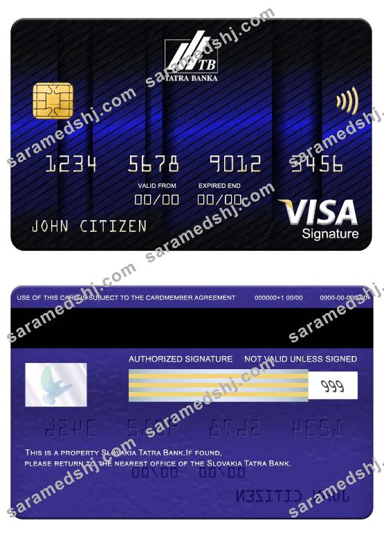 Slovakia Tatra Bank visa signature card